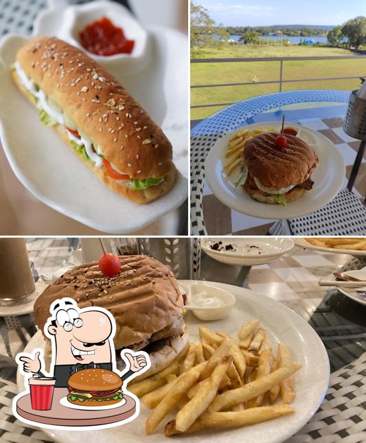 Get a burger at The Address Cafe & More