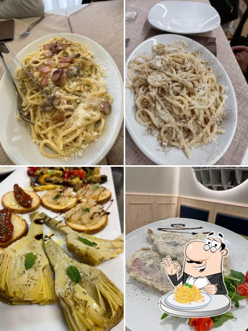 Spaghetti alla carbonara al Trattoria Le Romanelle