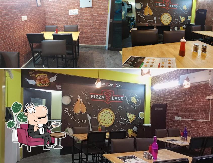 This is the picture showing interior and beverage at pizzaland (Hand made pizza)