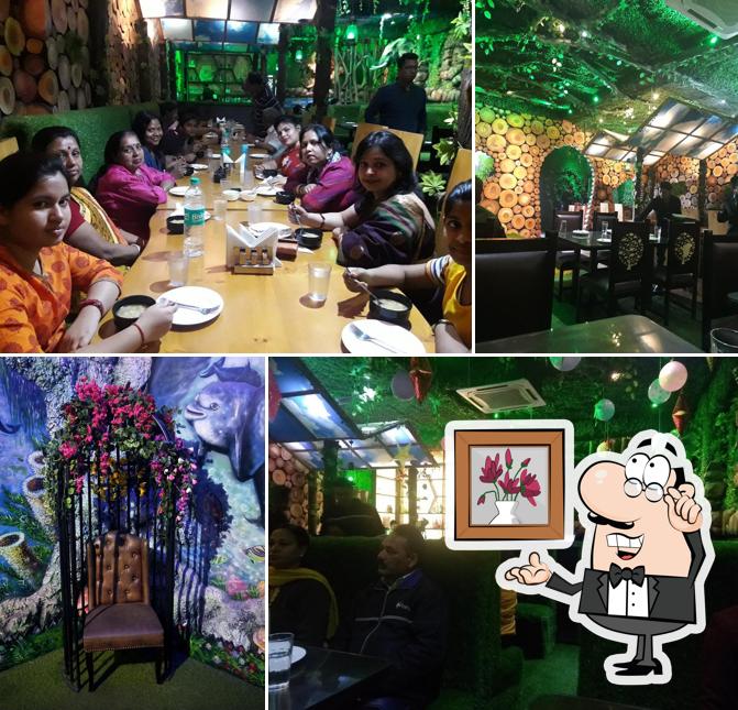 The interior of Jungle Fiesta Restaurant - Haldwani Branch