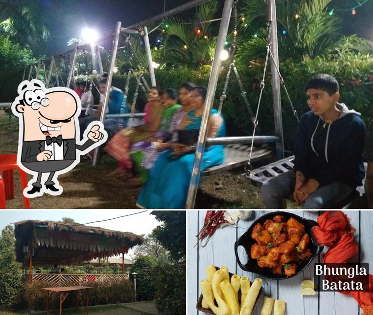 The restaurant's exterior and food