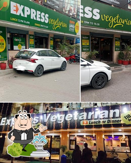 Enjoy the view at the outside area of Express vegetarian