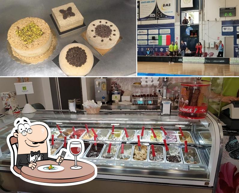 Cibo al Gelateria naturale. Verde cacao