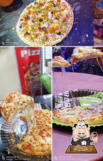 Try out pizza at Pizza Planet