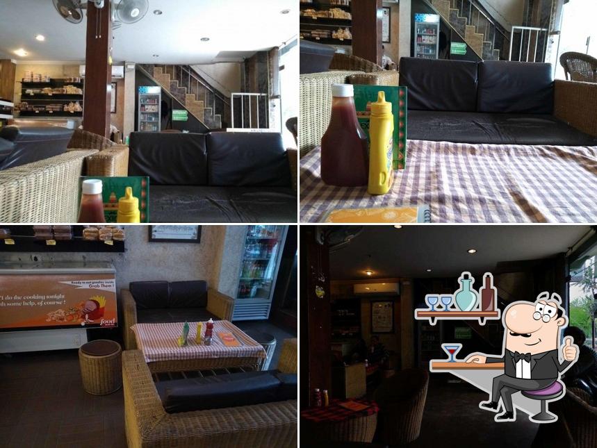 Take a seat at one of the tables at Bakes and Brews