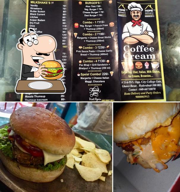 Try out a burger at Coffee Cream