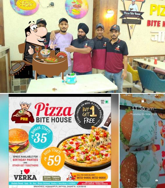 The image of food and interior at Pizza bite house verka