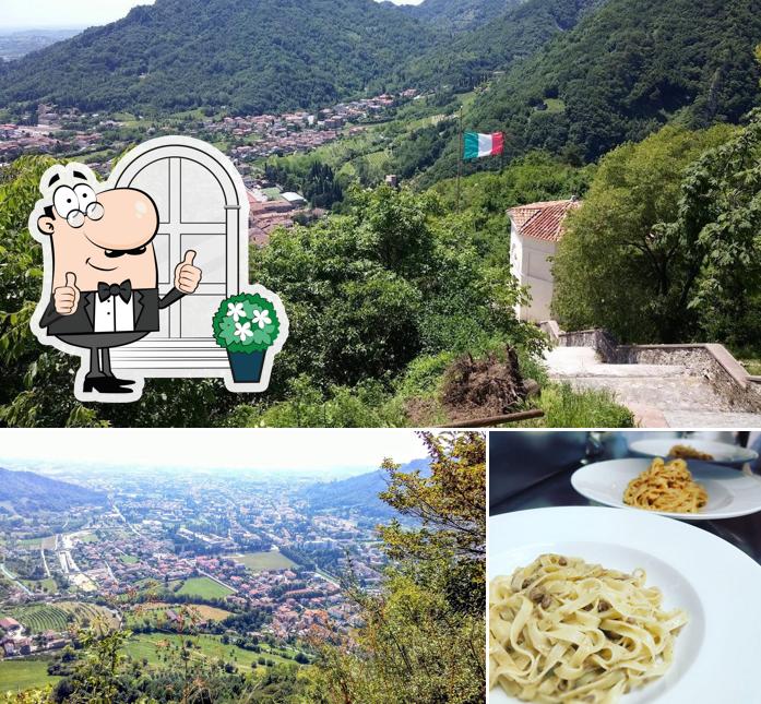 La esterno e cibo del ristorante