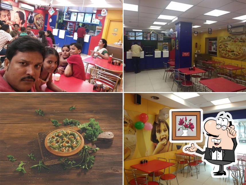The interior of Domino's Pizza Sahahi Bhavan, Patna