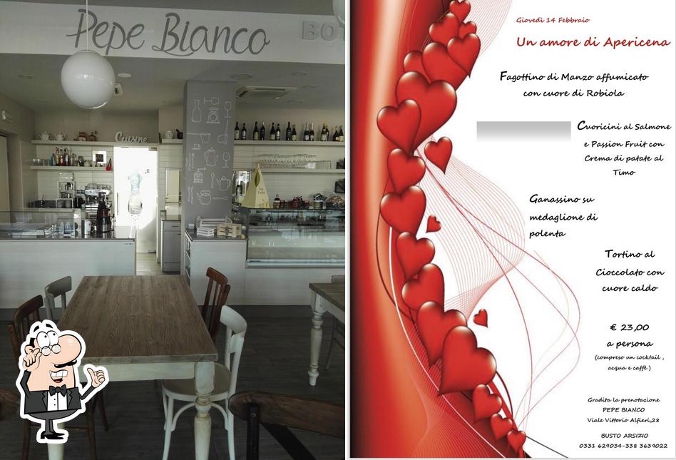 Gli interni di Pepe Bianco Bistrot Gastronomia Caffetteria