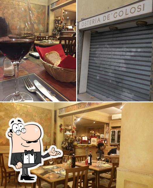 Gli interni di Osteria de' Golosi