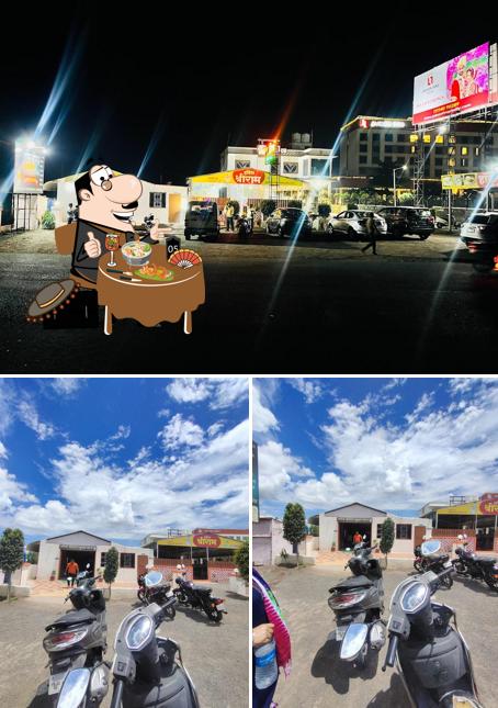 Take a look at the photo displaying food and exterior at Shriram Hotel