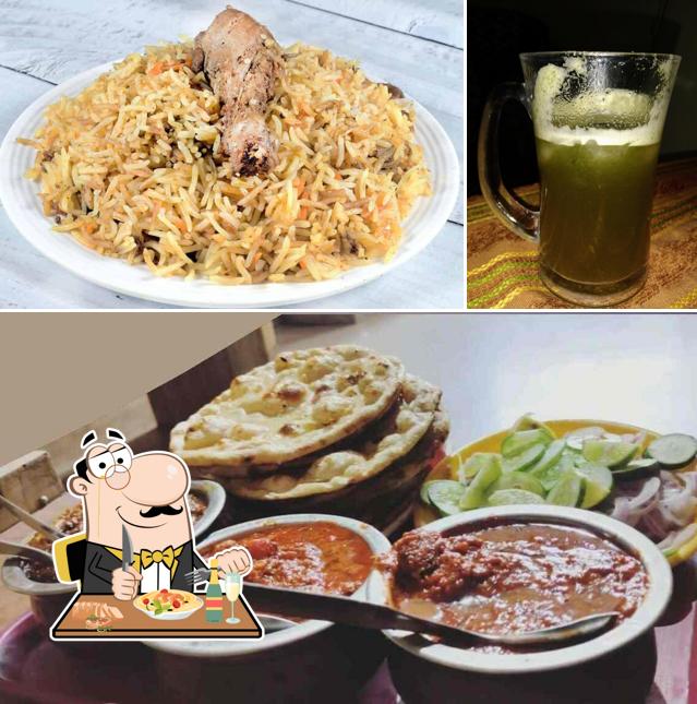 This is the picture showing food and beer at Black Out Restaurant