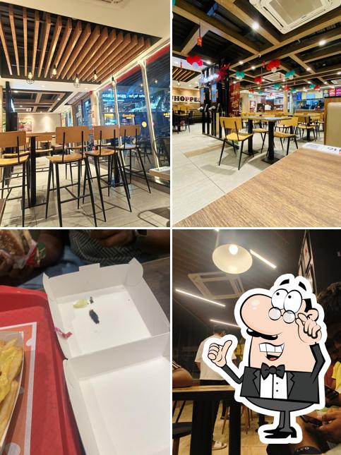 Take a seat at one of the tables at Burger King