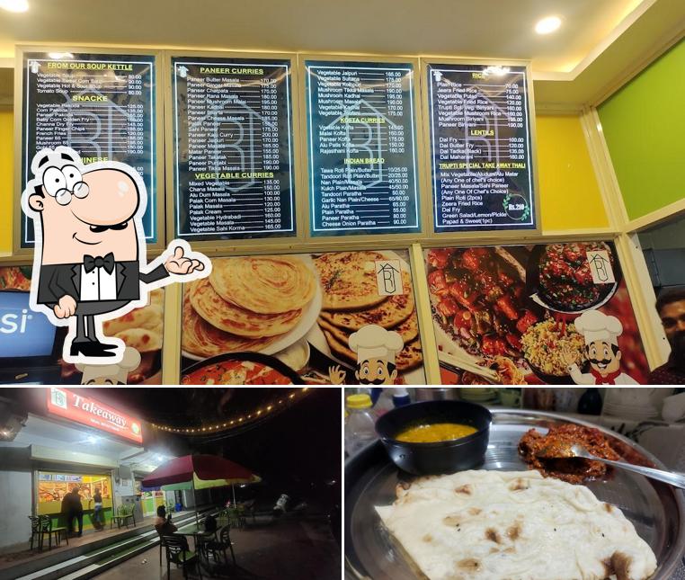 This is the photo showing interior and food at Trupti Takeaway