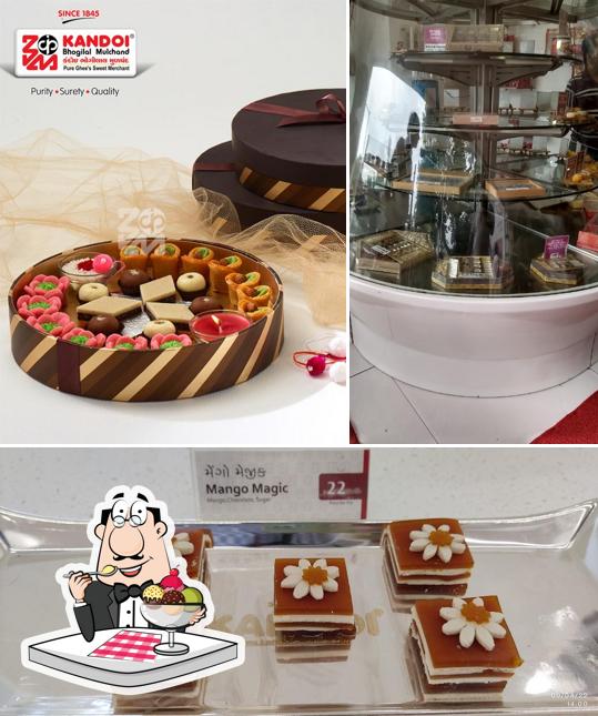 Kandoi Bhogilal Mulchand serves a variety of desserts