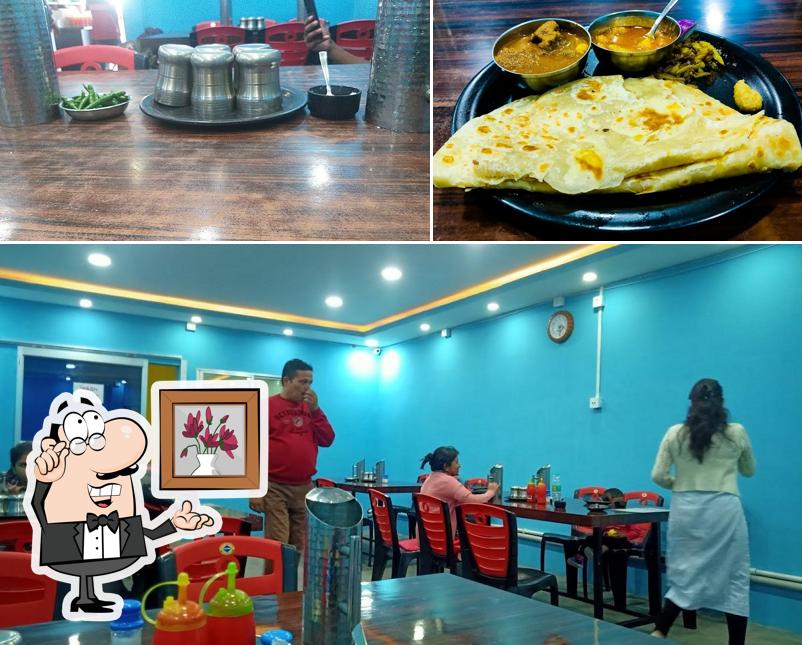 The picture of interior and food at Hotel Jonali