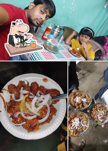 This is the picture depicting food and interior at Uncle Manchurian House