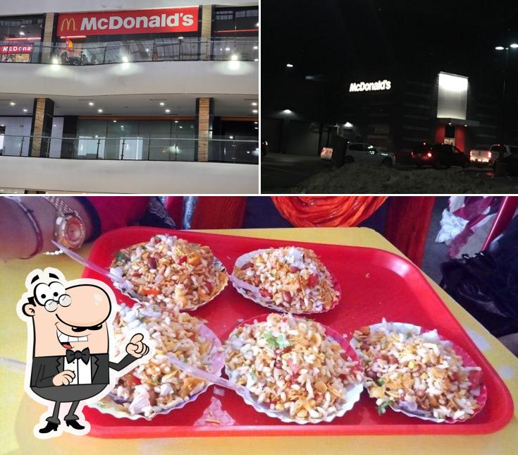 Check out the picture depicting exterior and pizza at McDonald's