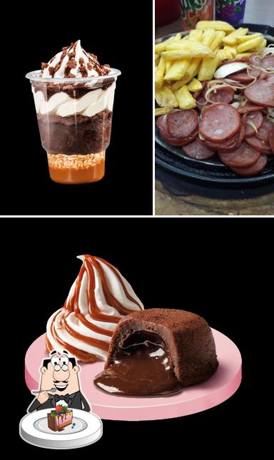 Bolo de chocolate em Giraffas Shopping Rio Verde
