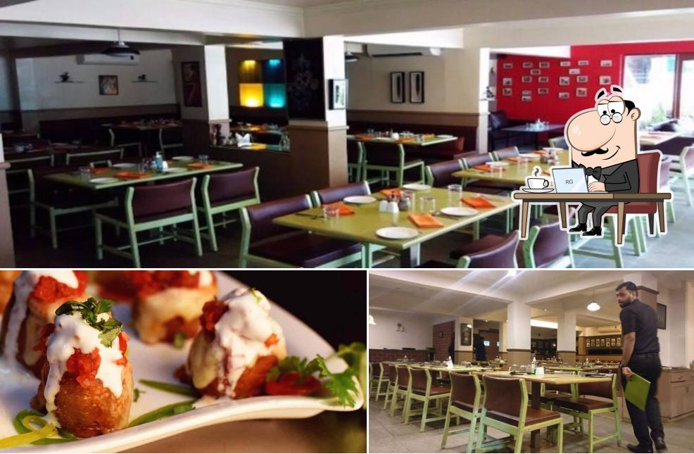 The picture of interior and food at ThatPlace