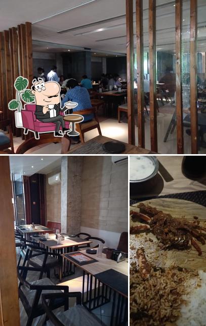 The photo of interior and food at Meesala Raju Gari Military Hotel