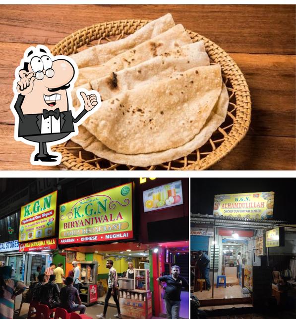 The image of K.G.N Biryaniwala’s interior and food
