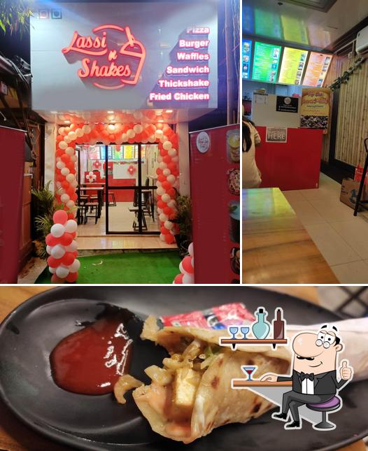 Among different things one can find interior and food at LASSI N SHAKES