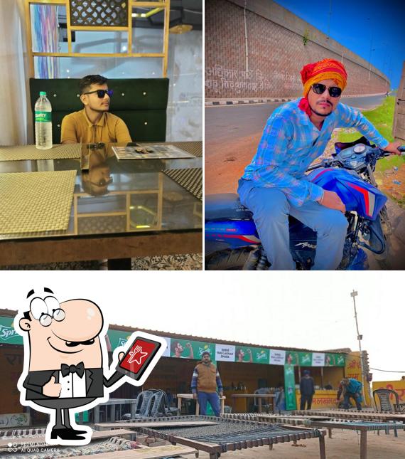 The picture of Shree Ram Lakhan Dhaba’s exterior and beverage