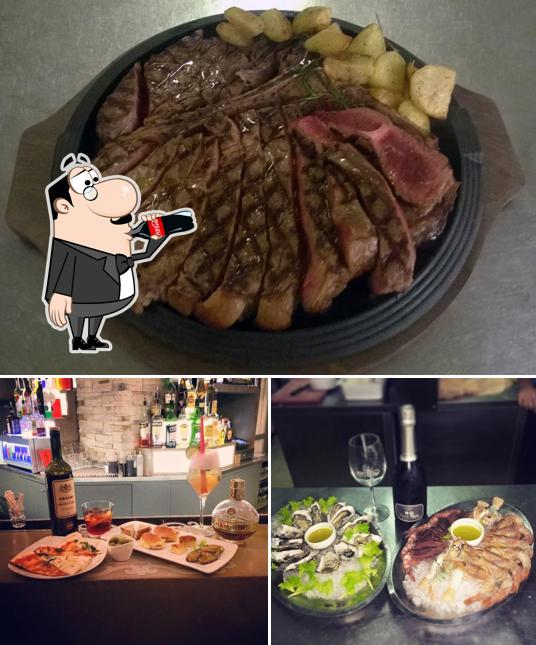 La immagine di bevanda e la carne da Pepenero