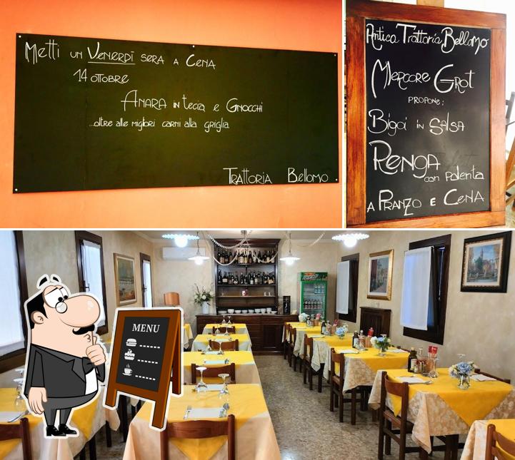 Questa è la foto che presenta la lavagna e interni di Trattoria Bellomo