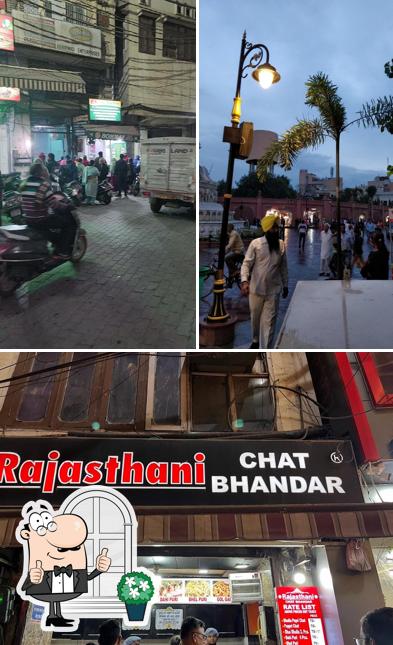 Among different things one can find exterior and interior at Rajasthani chat Bhandar (Katra Ahluwalia)