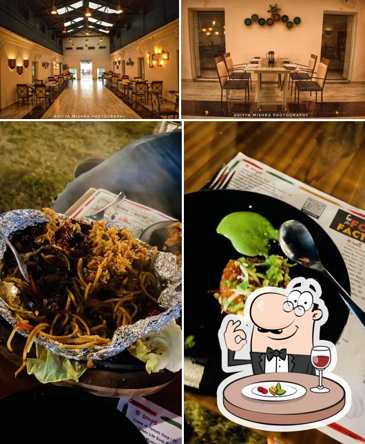 Check out the image depicting food and interior at The Food Factory