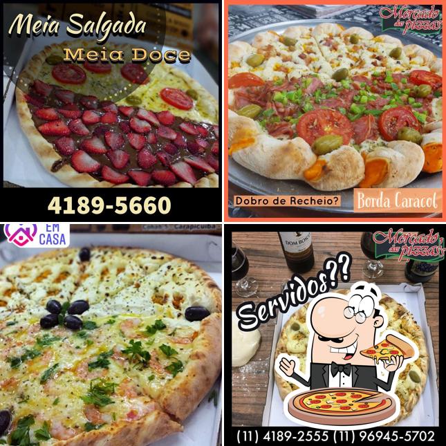 Escolha diferentes tipos de pizza