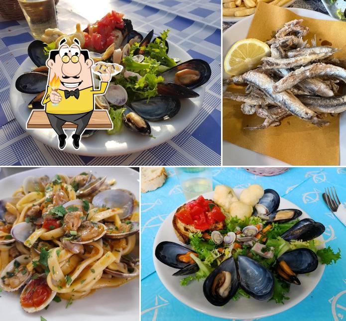 I clienti di Ristoriante "Da Fulvio" possono gustare vari piatti di mare