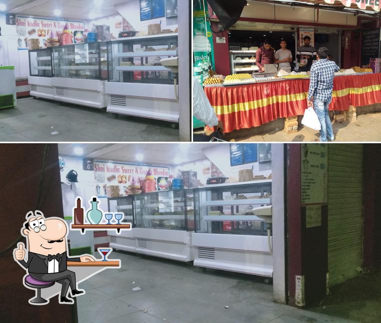 The interior of Shri Radhe Sweets