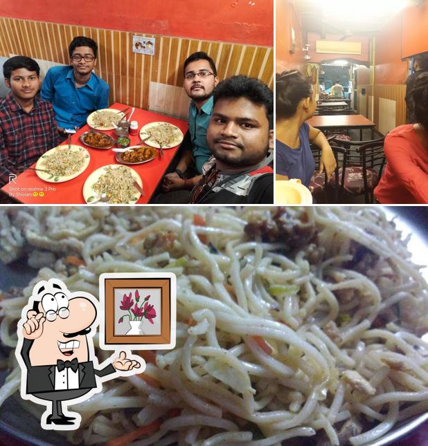 This is the image showing interior and food at Bangasree Restaurant