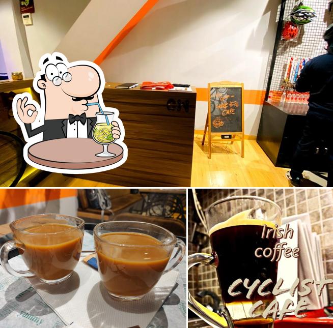 Check out the photo displaying drink and interior at Cyclist cafe
