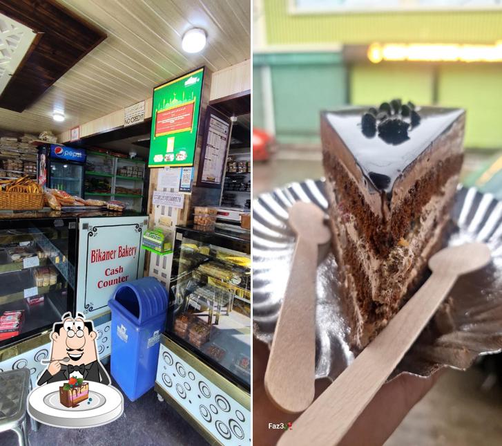 Chocolate cake at Bikanar Bakery, Nowpora, Sopore