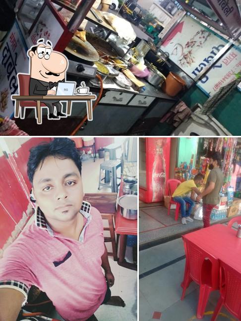 This is the image displaying interior and food at Mangal Dabeli
