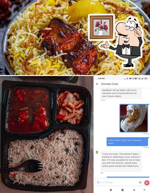 The restaurant's interior and food