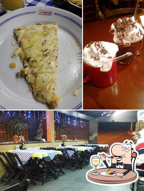 O Pizzaria Esteves se destaca pelo comida e interior