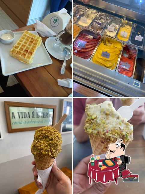 Waffles em Gelateria Mi Piace