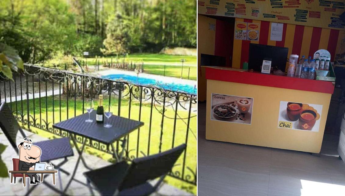 Take a seat at one of the tables at Noodle Station
