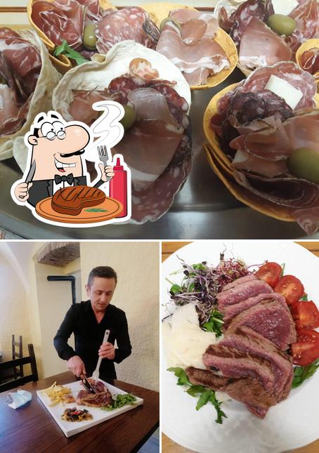 Prova i piatti di carne a Il Borgo del vino di Piras Roberto