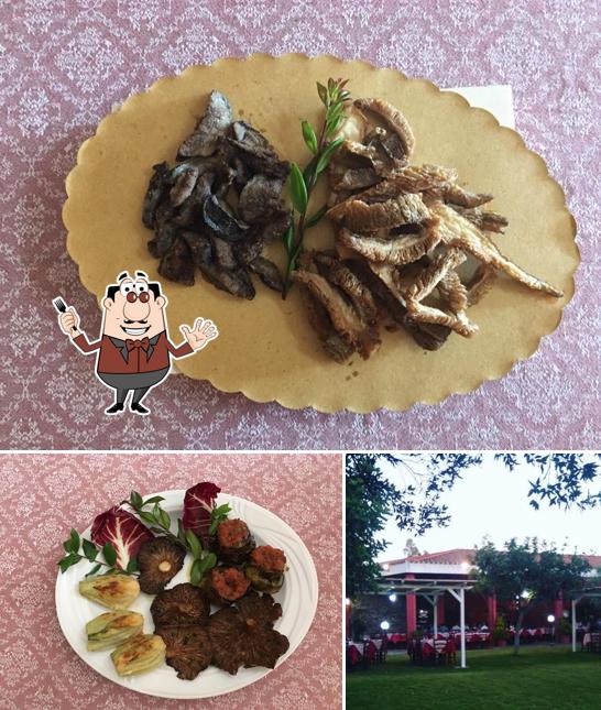 La cibo e esterno del ristorante