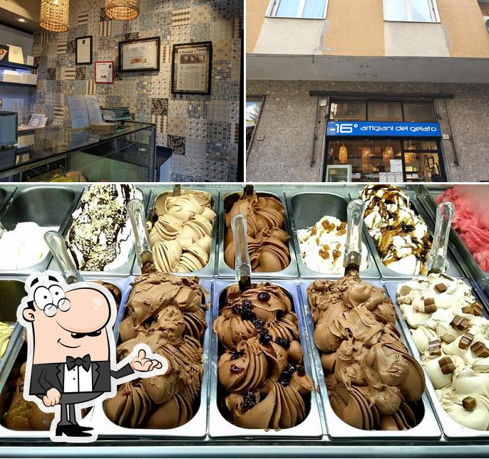 Dai un’occhiata alla immagine che presenta la interni e dolce di -16° Artigiani del Gelato