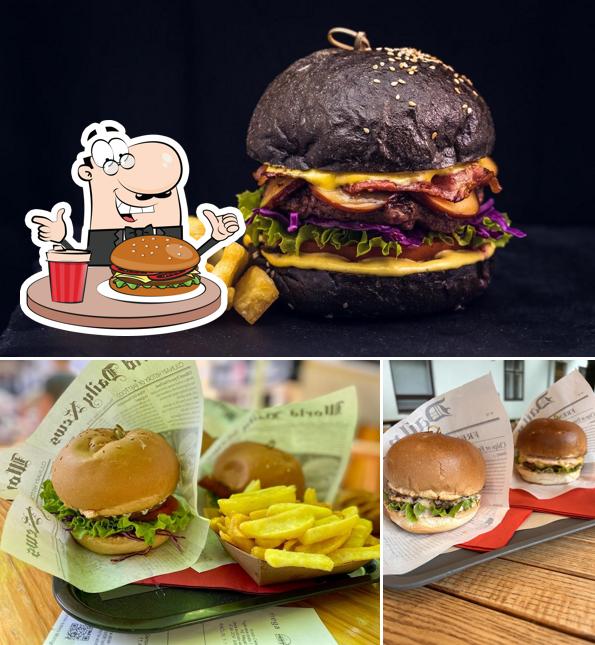 Ordina un hamburger a Mega Burger Bled