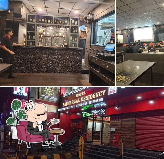 The restaurant's interior and food