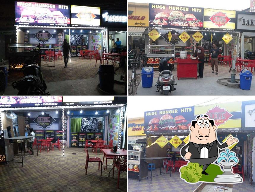 The restaurant's exterior and interior